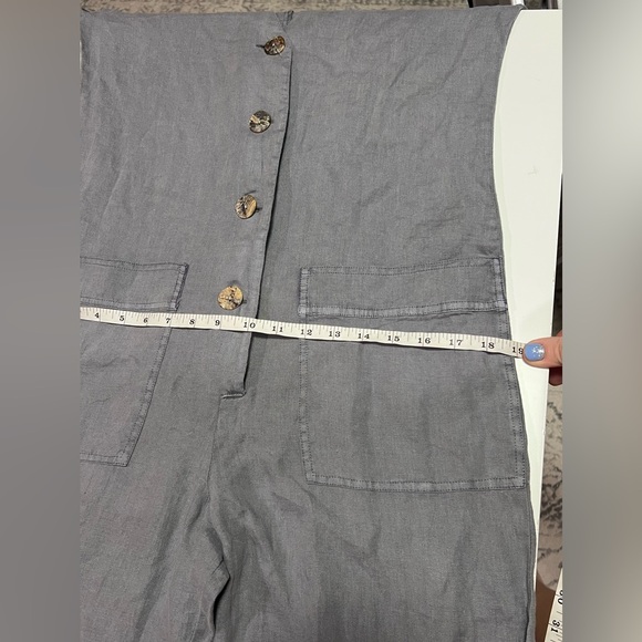 NEW condition ZARA LILLIAN GREY LINEN OVERSIZED JUMPSUIT S - Picture 11 of 12